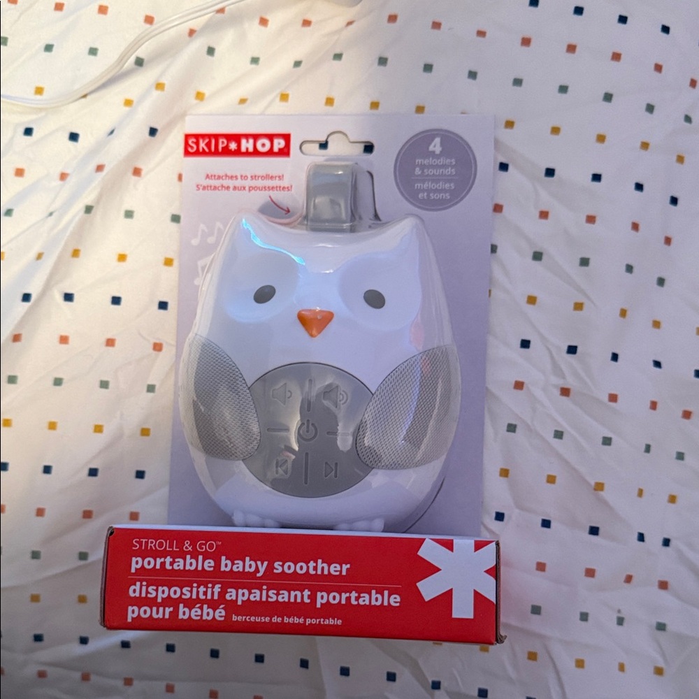 Skip Hop Gray and White Owl Baby Soother